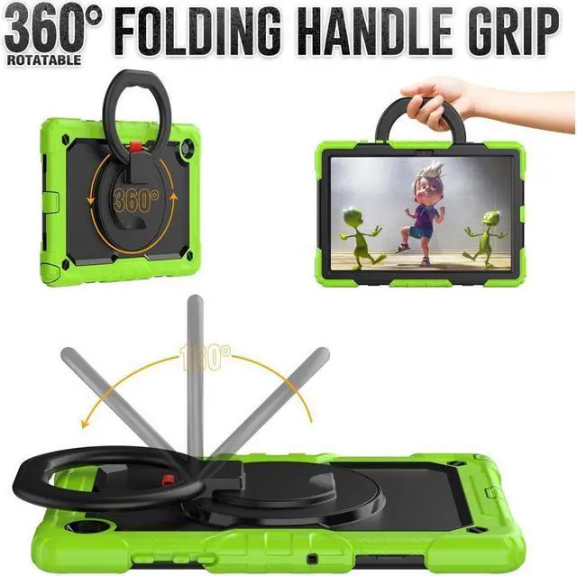 Alt view image 2 of 7 - Case For Samsung Galaxy Tab Tab A8 10.5 inch 2022 with Screen Protector and Pen Holder, Shockproof Hard Protective Kids Cover for Galaxy Tab A8 10.5 inch SM-X200 SM-X205 SM-X207 with Rotatable Stand