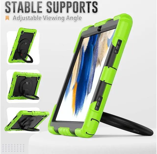 Alt view image 3 of 7 - Case For Samsung Galaxy Tab Tab A8 10.5 inch 2022 with Screen Protector and Pen Holder, Shockproof Hard Protective Kids Cover for Galaxy Tab A8 10.5 inch SM-X200 SM-X205 SM-X207 with Rotatable Stand