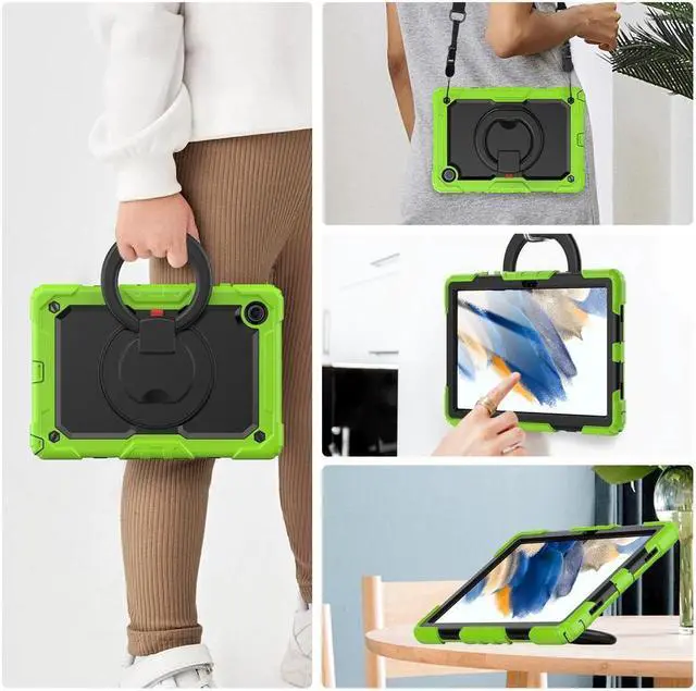 Alt view image 6 of 7 - Case For Samsung Galaxy Tab Tab A8 10.5 inch 2022 with Screen Protector and Pen Holder, Shockproof Hard Protective Kids Cover for Galaxy Tab A8 10.5 inch SM-X200 SM-X205 SM-X207 with Rotatable Stand