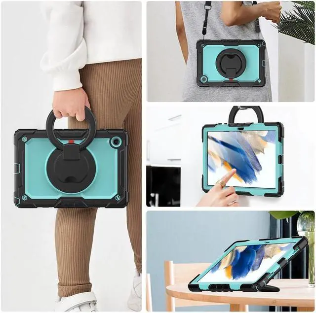 Alt view image 2 of 7 - Case For Samsung Galaxy Tab Tab A8 10.5 inch 2022 with Screen Protector and Pen Holder, Shockproof Hard Protective Kids Cover for Galaxy Tab A8 10.5 inch SM-X200 SM-X205 SM-X207 with Rotatable Stand