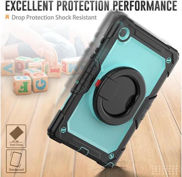 Alt view image 4 of 7 - Case For Samsung Galaxy Tab Tab A8 10.5 inch 2022 with Screen Protector and Pen Holder, Shockproof Hard Protective Kids Cover for Galaxy Tab A8 10.5 inch SM-X200 SM-X205 SM-X207 with Rotatable Stand