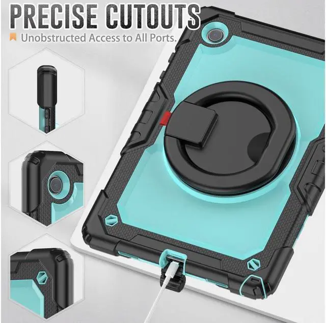 Alt view image 6 of 7 - Case For Samsung Galaxy Tab Tab A8 10.5 inch 2022 with Screen Protector and Pen Holder, Shockproof Hard Protective Kids Cover for Galaxy Tab A8 10.5 inch SM-X200 SM-X205 SM-X207 with Rotatable Stand