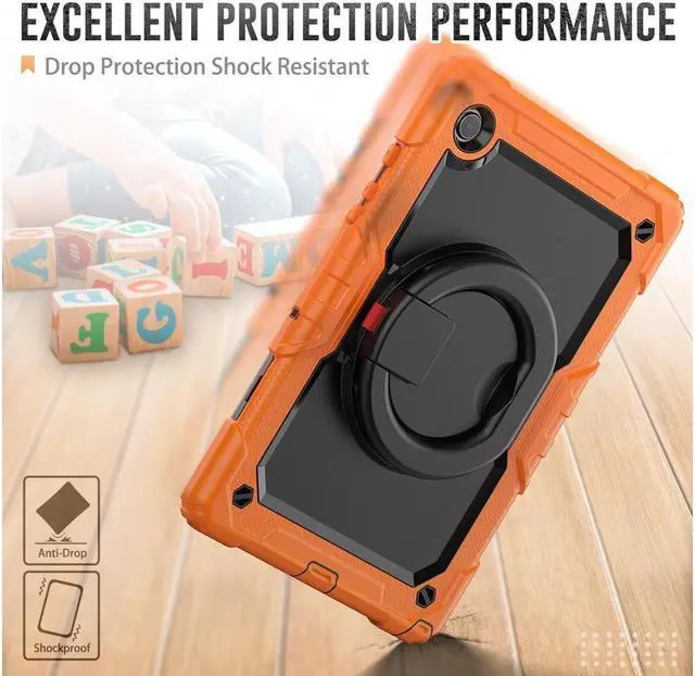 Alt view image 5 of 7 - Case For Samsung Galaxy Tab Tab A8 10.5 inch 2022 with Screen Protector and Pen Holder, Shockproof Hard Protective Kids Cover for Galaxy Tab A8 10.5 inch SM-X200 SM-X205 SM-X207 with Rotatable Stand