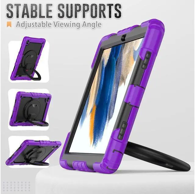 Alt view image 2 of 7 - Case For Samsung Galaxy Tab Tab A8 10.5 inch 2022 with Screen Protector and Pen Holder, Shockproof Hard Protective Kids Cover for Galaxy Tab A8 10.5 inch SM-X200 SM-X205 SM-X207 with Rotatable Stand