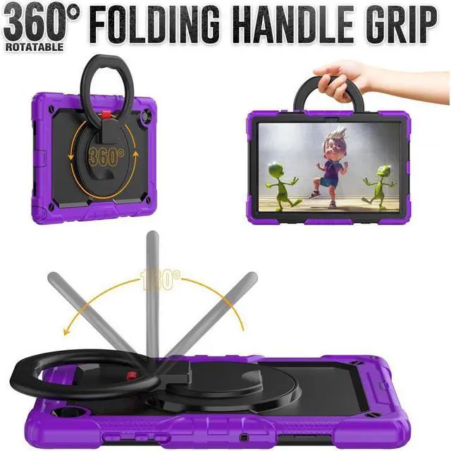 Alt view image 3 of 7 - Case For Samsung Galaxy Tab Tab A8 10.5 inch 2022 with Screen Protector and Pen Holder, Shockproof Hard Protective Kids Cover for Galaxy Tab A8 10.5 inch SM-X200 SM-X205 SM-X207 with Rotatable Stand