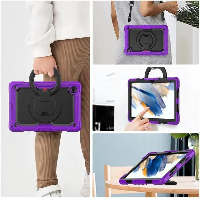 Alt view image 5 of 7 - Case For Samsung Galaxy Tab Tab A8 10.5 inch 2022 with Screen Protector and Pen Holder, Shockproof Hard Protective Kids Cover for Galaxy Tab A8 10.5 inch SM-X200 SM-X205 SM-X207 with Rotatable Stand