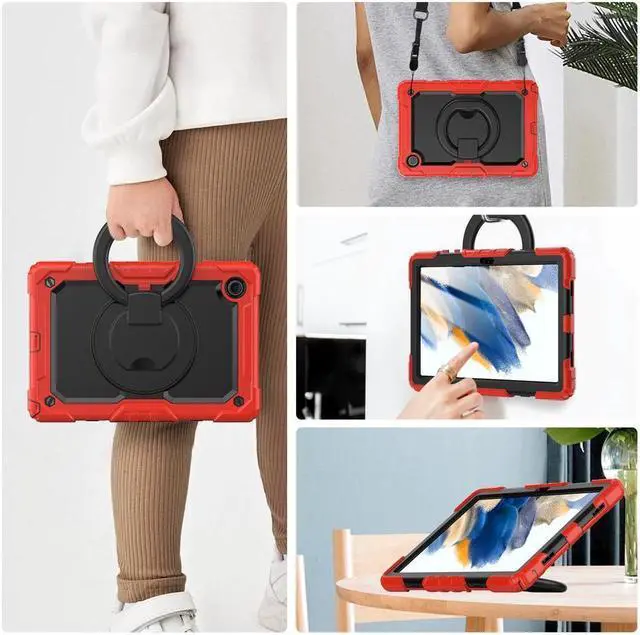 Alt view image 4 of 7 - Case For Samsung Galaxy Tab Tab A8 10.5 inch 2022 with Screen Protector and Pen Holder, Shockproof Hard Protective Kids Cover for Galaxy Tab A8 10.5 inch SM-X200 SM-X205 SM-X207 with Rotatable Stand