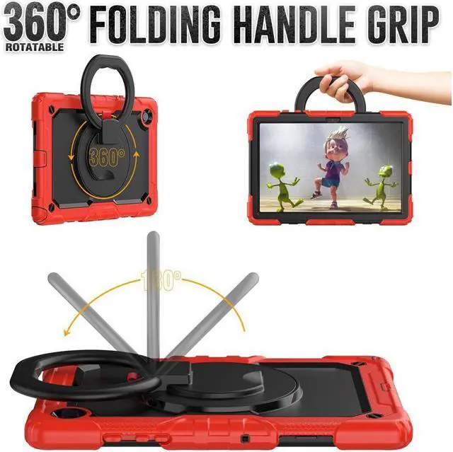 Alt view image 2 of 7 - Case For Samsung Galaxy Tab Tab A8 10.5 inch 2022 with Screen Protector and Pen Holder, Shockproof Hard Protective Kids Cover for Galaxy Tab A8 10.5 inch SM-X200 SM-X205 SM-X207 with Rotatable Stand