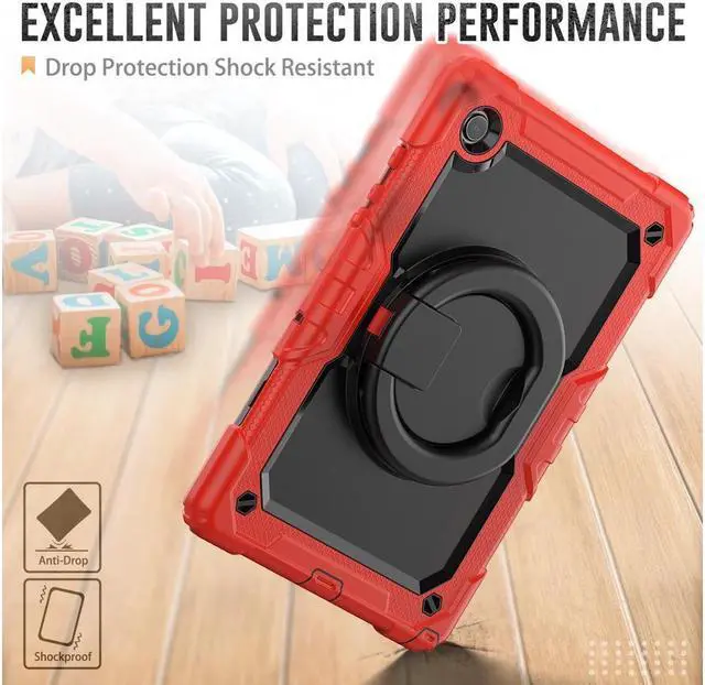 Alt view image 6 of 7 - Case For Samsung Galaxy Tab Tab A8 10.5 inch 2022 with Screen Protector and Pen Holder, Shockproof Hard Protective Kids Cover for Galaxy Tab A8 10.5 inch SM-X200 SM-X205 SM-X207 with Rotatable Stand