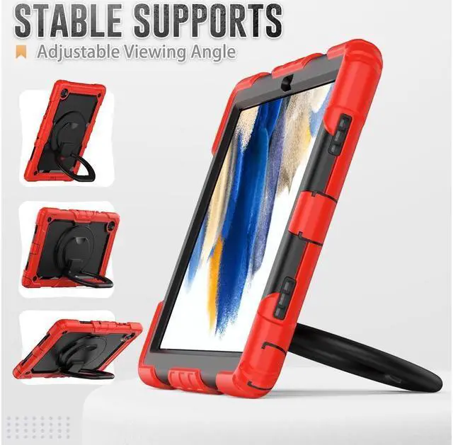Alt view image 5 of 7 - Case For Samsung Galaxy Tab Tab A8 10.5 inch 2022 with Screen Protector and Pen Holder, Shockproof Hard Protective Kids Cover for Galaxy Tab A8 10.5 inch SM-X200 SM-X205 SM-X207 with Rotatable Stand