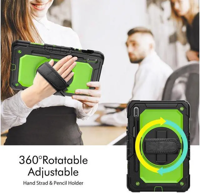 Alt view image 4 of 7 - BONAEVER For Galaxy Tab S8 2022 / Tab S7 2020 11 Inch Case (SM-X700/706/T870/T875) with S Pen Holder Rugged Shockproof Rotating Stand and Protective Cover for Galaxy Tab S8 / S7 11"