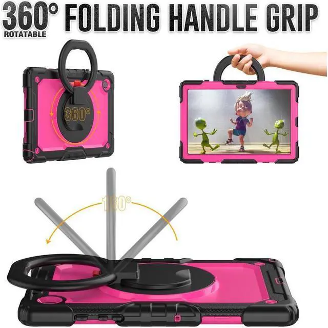 Alt view image 2 of 7 - Case For Samsung Galaxy Tab Tab A8 10.5 inch 2022 with Screen Protector and Pen Holder, Shockproof Hard Protective Kids Cover for Galaxy Tab A8 10.5 inch SM-X200 SM-X205 SM-X207 with Rotatable Stand