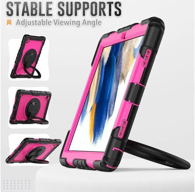 Alt view image 3 of 7 - Case For Samsung Galaxy Tab Tab A8 10.5 inch 2022 with Screen Protector and Pen Holder, Shockproof Hard Protective Kids Cover for Galaxy Tab A8 10.5 inch SM-X200 SM-X205 SM-X207 with Rotatable Stand