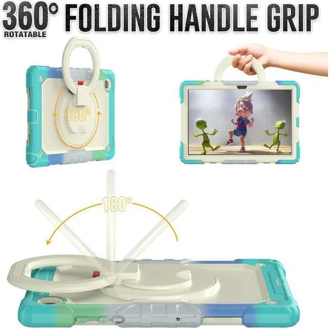 Alt view image 2 of 7 - Case For Samsung Galaxy Tab Tab A8 10.5 inch 2022 with Screen Protector and Pen Holder, Shockproof Hard Protective Kids Cover for Galaxy Tab A8 10.5 inch SM-X200 SM-X205 SM-X207 with Rotatable Stand