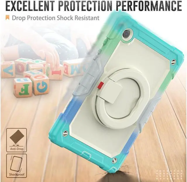 Alt view image 5 of 7 - Case For Samsung Galaxy Tab Tab A8 10.5 inch 2022 with Screen Protector and Pen Holder, Shockproof Hard Protective Kids Cover for Galaxy Tab A8 10.5 inch SM-X200 SM-X205 SM-X207 with Rotatable Stand