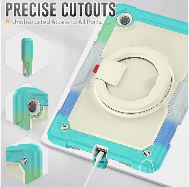 Alt view image 6 of 7 - Case For Samsung Galaxy Tab Tab A8 10.5 inch 2022 with Screen Protector and Pen Holder, Shockproof Hard Protective Kids Cover for Galaxy Tab A8 10.5 inch SM-X200 SM-X205 SM-X207 with Rotatable Stand