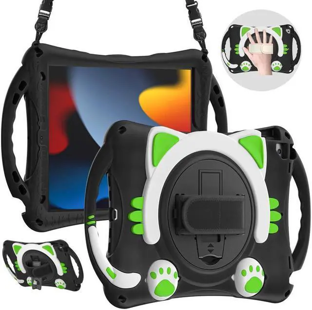 Main image of BONAEVER For iPad 10.2 Case 2021 2020 2019 Shockproof Protective Cover with Handle Grip Stand and Pencil Holder Hand Strap Carrying Strap for iPad 9th/8th/7th Generation iPad Air 10.5/iPad Pro 10.5