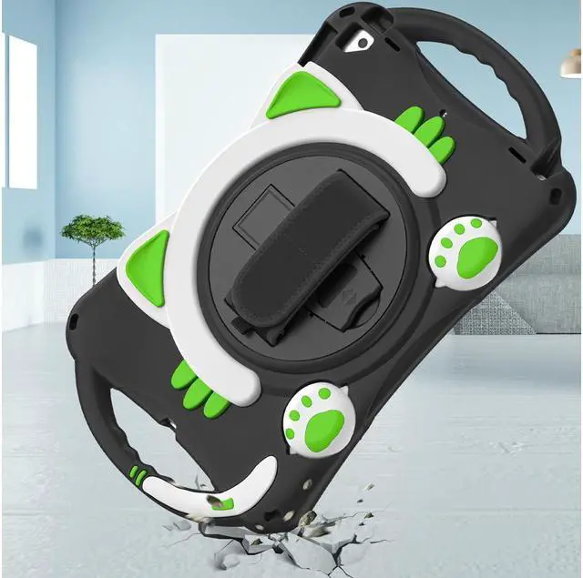 Alt view image 6 of 7 - BONAEVER For iPad 10.2 Case 2021 2020 2019 Shockproof Protective Cover with Handle Grip Stand and Pencil Holder Hand Strap Carrying Strap for iPad 9th/8th/7th Generation iPad Air 10.5/iPad Pro 10.5