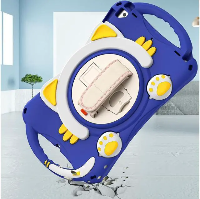 Alt view image 5 of 7 - BONAEVER For iPad 10.2 Case 2021 2020 2019 Shockproof Protective Cover with Handle Grip Stand and Pencil Holder Hand Strap Carrying Strap for iPad 9th/8th/7th Generation iPad Air 10.5/iPad Pro 10.5