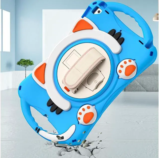 Alt view image 2 of 7 - BONAEVER For iPad 10.2 Case 2021 2020 2019 Shockproof Protective Cover with Handle Grip Stand and Pencil Holder Hand Strap Carrying Strap for iPad 9th/8th/7th Generation iPad Air 10.5/iPad Pro 10.5