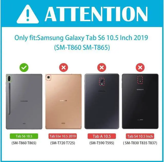Alt view image 2 of 7 - BONAEVER For Galaxy Tab S6 10.5 Case Shockproof Protective Case with 360 Rotate Hand Strap/ Stand and for Samsung Galaxy Tab S6 10.5 Inch 2019 Release SM-T860/T865/T867