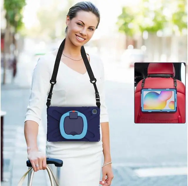Alt view image 2 of 7 - BONAEVER For Samsung Tab S6 Lite 10.4 Inch 2020 2022 Case Shockproof Cover with 360 Rotating Stand /Hand StrapShoulder Strap Pen Holder for Galaxy S6 lite SM-P610 SM-P613 SM-P615 SM-P619