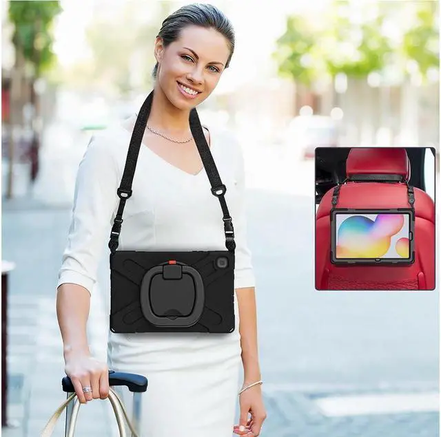 Alt view image 6 of 6 - BONAEVER For Samsung Tab S6 Lite 10.4 Inch 2020 2022 Case Shockproof Cover with 360 Rotating Stand /Hand StrapShoulder Strap Pen Holder for Galaxy S6 lite SM-P610 SM-P613 SM-P615 SM-P619