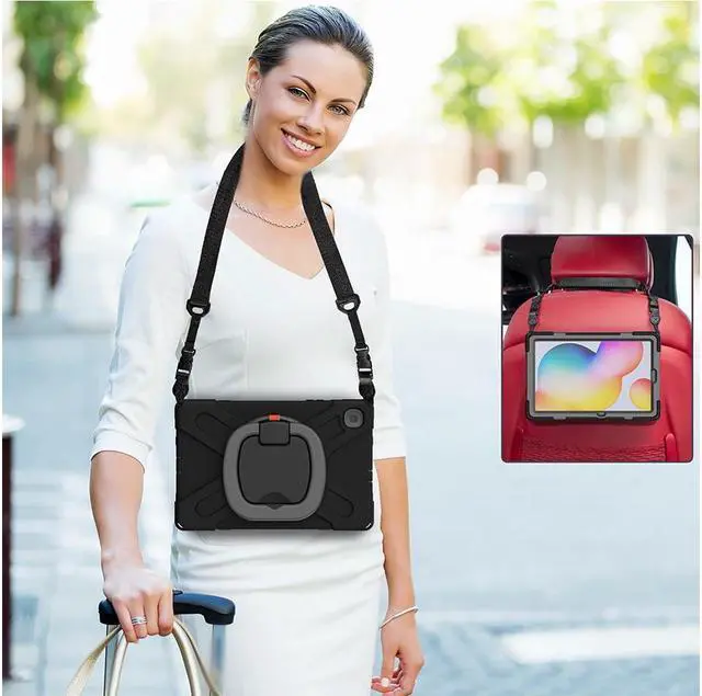 Alt view image 7 of 7 - BONAEVER For Samsung Tab S6 Lite 10.4 Inch 2020 2022 Case Shockproof Cover with 360 Rotating Stand /Hand StrapShoulder Strap Pen Holder for Galaxy S6 lite SM-P610 SM-P613 SM-P615 SM-P619