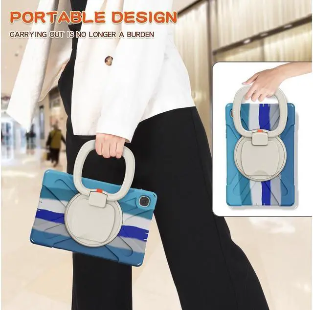 Alt view image 5 of 7 - BONAEVER For Samsung Tab S6 Lite 10.4 Inch 2020 2022 Case Shockproof Cover with 360 Rotating Stand /Hand StrapShoulder Strap Pen Holder for Galaxy S6 lite SM-P610 SM-P613 SM-P615 SM-P619