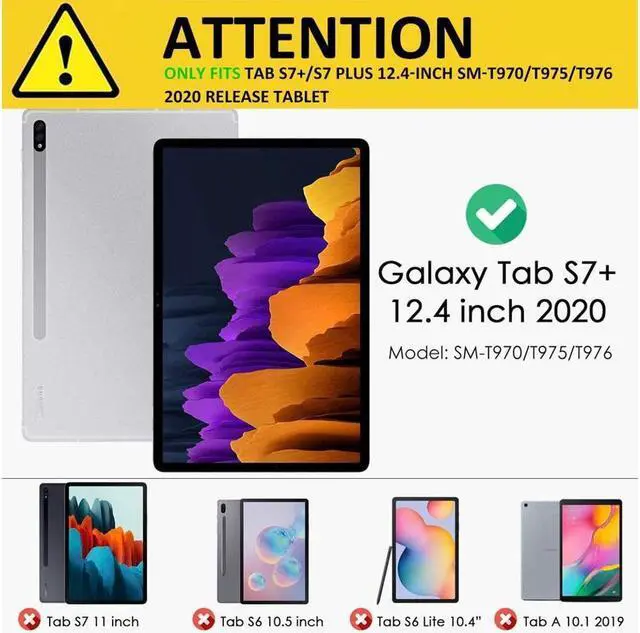 Alt view image 2 of 7 - Case for Samsung Galaxy Tab S8 Plus 2022 / S7 Plus 12.4 Inch 2020 SM-X800 SM-X806 SM-T970/T975/T976 with 360 Degree Rotating Handle Stand Bracket Shockproof Cover with Kickstand / Shoulder Strap