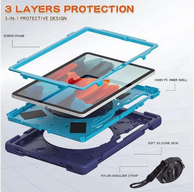 Alt view image 3 of 7 - BONAEVER Case for Samsung Galaxy Tab S7 11 Inch 2020 Shockproof Cover with Pen Holder Stand and Shoulder Strap for Samsung Tab S7 11 Inch 2020 SM-T870 SM-T875 SM-T876