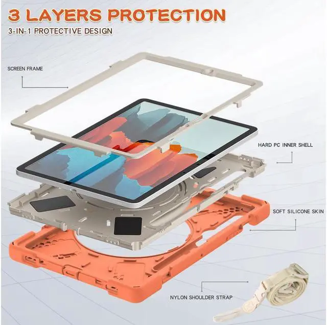 Alt view image 4 of 7 - BONAEVER Case for Samsung Galaxy Tab S7 11 Inch 2020 Shockproof Cover with Pen Holder Stand and Shoulder Strap for Samsung Tab S7 11 Inch 2020 SM-T870 SM-T875 SM-T876