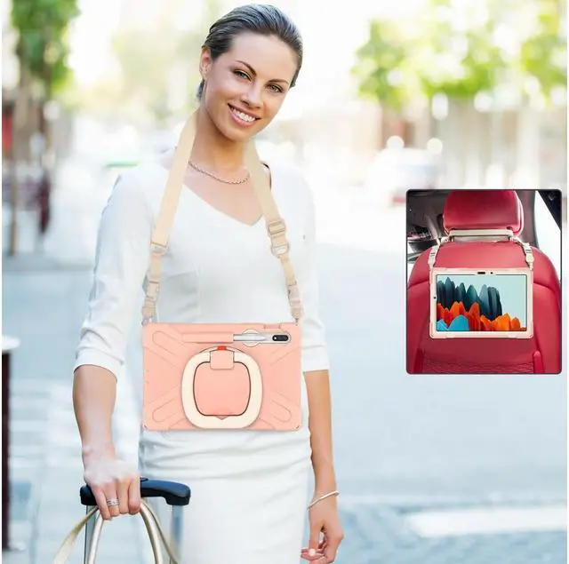 Alt view image 3 of 7 - BONAEVER Case for Samsung Galaxy Tab S7 11 Inch 2020 Shockproof Cover with Pen Holder Stand and Shoulder Strap for Samsung Tab S7 11 Inch 2020 SM-T870 SM-T875 SM-T876