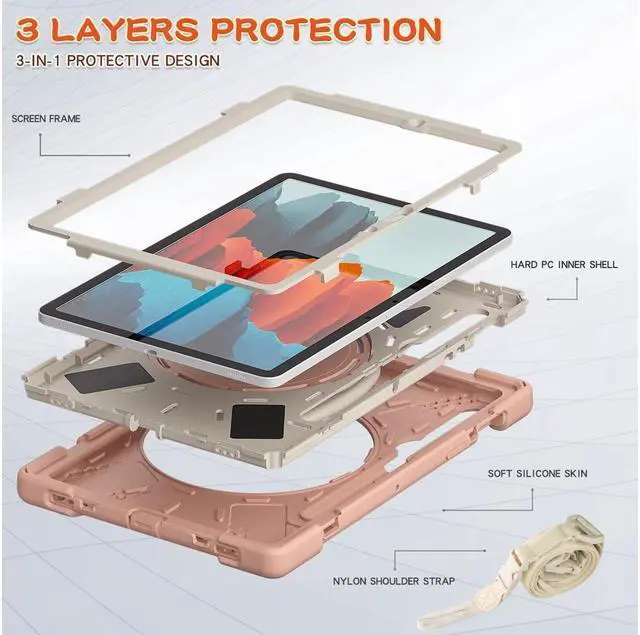 Alt view image 4 of 7 - BONAEVER Case for Samsung Galaxy Tab S7 11 Inch 2020 Shockproof Cover with Pen Holder Stand and Shoulder Strap for Samsung Tab S7 11 Inch 2020 SM-T870 SM-T875 SM-T876