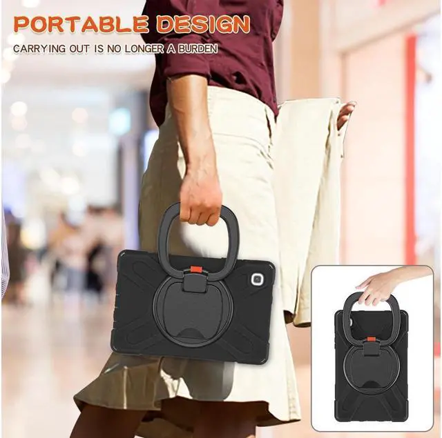 Alt view image 6 of 7 - BONAEVER For Samsung Galaxy Tab A7 Lite Case 2021 Rugged Silicone Case with Handle Grip Shoulder Strap Standable Stand and for Galaxy Tab A7 Lite 8.7 inch 2021 SM-T220/SM-T225/SM-T227