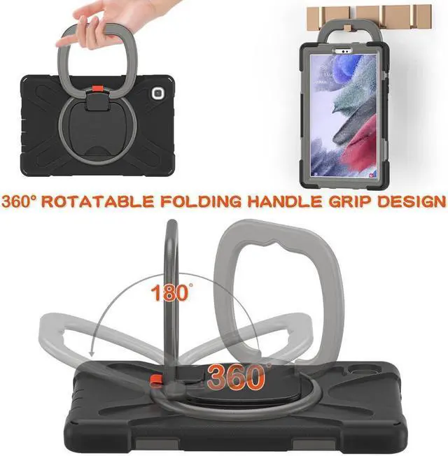 Alt view image 5 of 7 - BONAEVER For Samsung Galaxy Tab A7 Lite Case 2021 Rugged Silicone Case with Handle Grip Shoulder Strap Standable Stand and for Galaxy Tab A7 Lite 8.7 inch 2021 SM-T220/SM-T225/SM-T227