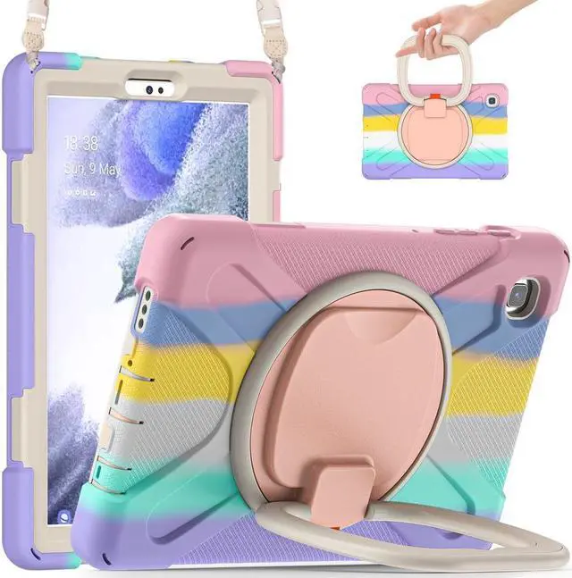 Main image of BONAEVER For Samsung Galaxy Tab A7 Lite Case 2021 Rugged Silicone Case with Handle Grip Shoulder Strap Standable Stand and for Galaxy Tab A7 Lite 8.7 inch 2021 SM-T220/SM-T225/SM-T227