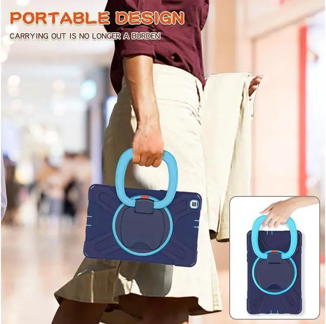 Alt view image 6 of 7 - BONAEVER For Samsung Galaxy Tab A 8.0 Case 2019 Rugged Shockproof Case with Hand Strap Stand and Carrying Shoulder Strap for Galaxy Tab A 8.0 2019 Model SM-T290 SM-T295 SM-T297
