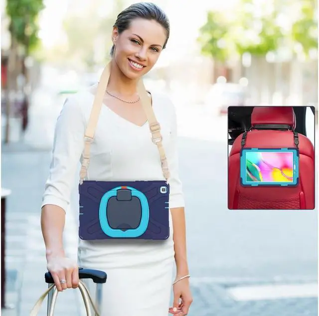 Alt view image 5 of 7 - BONAEVER For Samsung Galaxy Tab A 8.0 Case 2019 Rugged Shockproof Case with Hand Strap Stand and Carrying Shoulder Strap for Galaxy Tab A 8.0 2019 Model SM-T290 SM-T295 SM-T297
