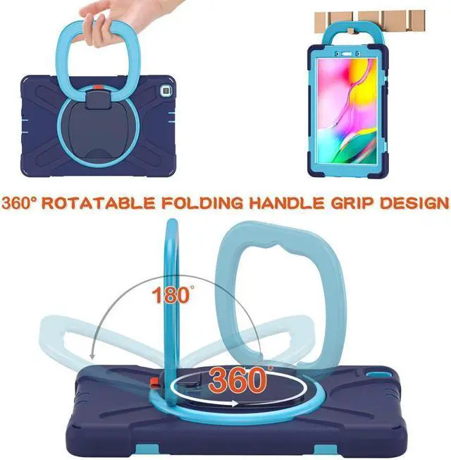 Alt view image 3 of 7 - BONAEVER For Samsung Galaxy Tab A 8.0 Case 2019 Rugged Shockproof Case with Hand Strap Stand and Carrying Shoulder Strap for Galaxy Tab A 8.0 2019 Model SM-T290 SM-T295 SM-T297