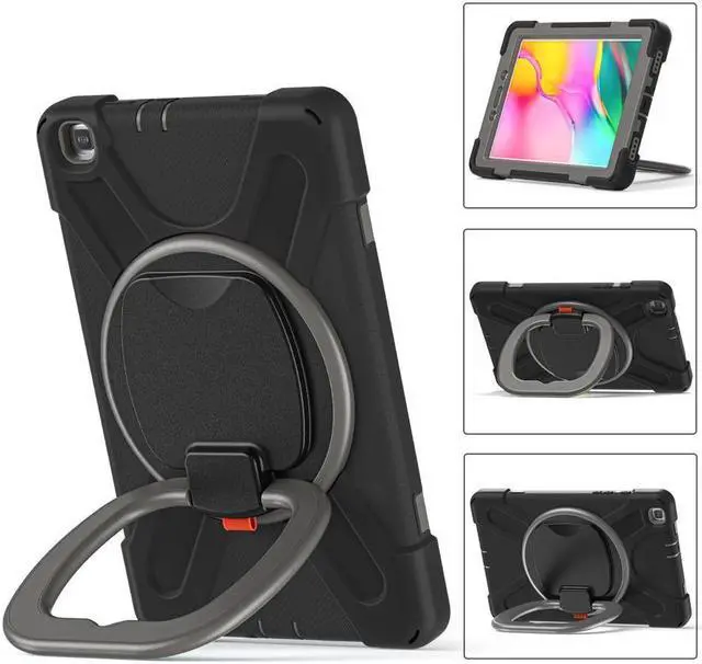 Alt view image 4 of 7 - BONAEVER For Samsung Galaxy Tab A 8.0 Case 2019 Rugged Shockproof Case with Hand Strap Stand and Carrying Shoulder Strap for Galaxy Tab A 8.0 2019 Model SM-T290 SM-T295 SM-T297