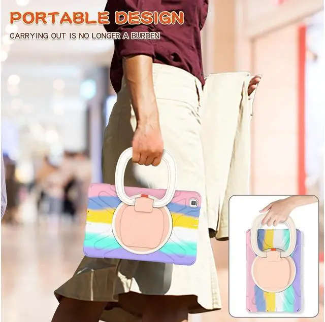 Alt view image 5 of 7 - BONAEVER For Samsung Galaxy Tab A 8.0 Case 2019 Rugged Shockproof Case with Hand Strap Stand and Carrying Shoulder Strap for Galaxy Tab A 8.0 2019 Model SM-T290 SM-T295 SM-T297