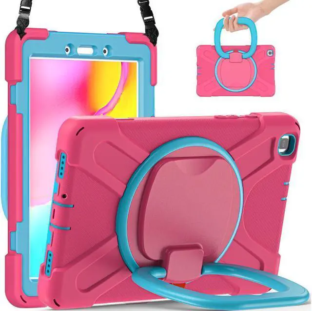 Main image of BONAEVER For Samsung Galaxy Tab A 8.0 Case 2019 Rugged Shockproof Case with Hand Strap Stand and Carrying Shoulder Strap for Galaxy Tab A 8.0 2019 Model SM-T290 SM-T295 SM-T297