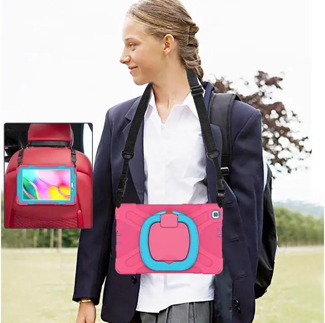 Alt view image 7 of 7 - BONAEVER For Samsung Galaxy Tab A 8.0 Case 2019 Rugged Shockproof Case with Hand Strap Stand and Carrying Shoulder Strap for Galaxy Tab A 8.0 2019 Model SM-T290 SM-T295 SM-T297