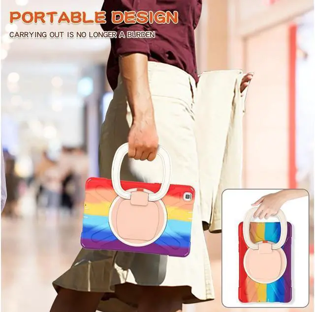 Alt view image 7 of 7 - BONAEVER For Samsung Galaxy Tab A 8.0 Case 2019 Rugged Shockproof Case with Hand Strap Stand and Carrying Shoulder Strap for Galaxy Tab A 8.0 2019 Model SM-T290 SM-T295 SM-T297