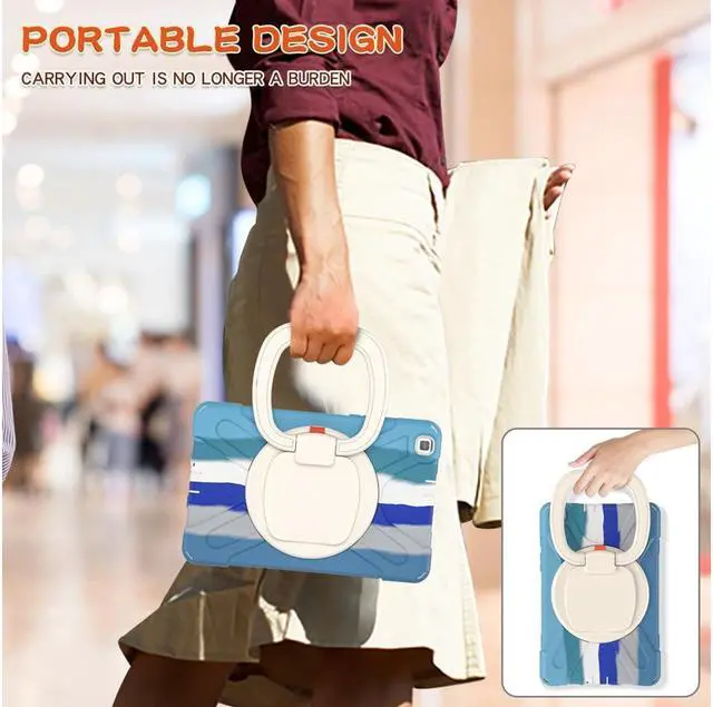 Alt view image 6 of 7 - BONAEVER For Samsung Galaxy Tab A 8.0 Case 2019 Rugged Shockproof Case with Hand Strap Stand and Carrying Shoulder Strap for Galaxy Tab A 8.0 2019 Model SM-T290 SM-T295 SM-T297