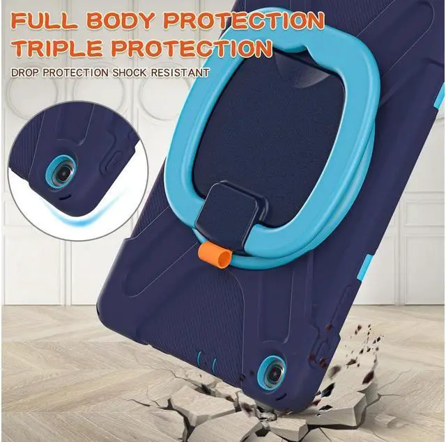 Alt view image 6 of 6 - BONAEVER For Samsung Galaxy Tab A 10.1 Case 2019 Model SM-T515 / SM-T510 / SM-T517 with Hand Strap Full-Body Rugged Protective Shockproof Cover with 360 Degree Rotatable Stand Shoulder Strap