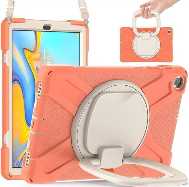 Main image of BONAEVER For Samsung Galaxy Tab A 10.1 Case 2019 Model SM-T515 / SM-T510 / SM-T517 with Hand Strap Full-Body Rugged Protective Shockproof Cover with 360 Degree Rotatable Stand Shoulder Strap