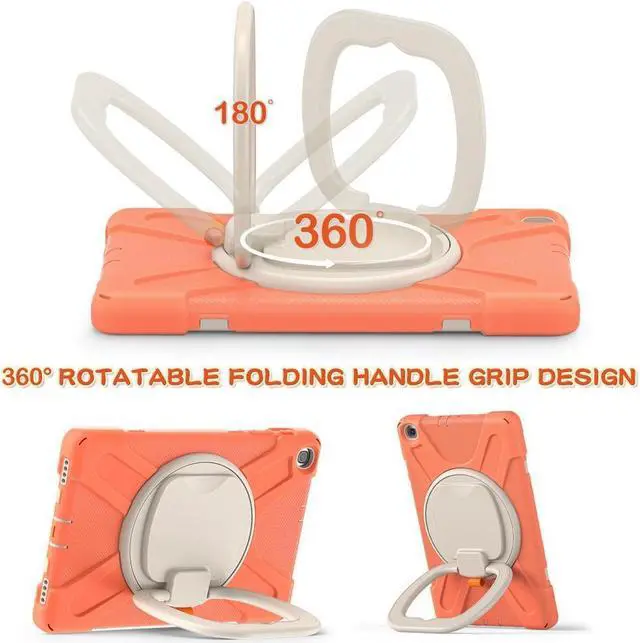 Alt view image 4 of 7 - BONAEVER For Samsung Galaxy Tab A 10.1 Case 2019 Model SM-T515 / SM-T510 / SM-T517 with Hand Strap Full-Body Rugged Protective Shockproof Cover with 360 Degree Rotatable Stand Shoulder Strap