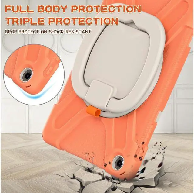 Alt view image 5 of 7 - BONAEVER For Samsung Galaxy Tab A 10.1 Case 2019 Model SM-T515 / SM-T510 / SM-T517 with Hand Strap Full-Body Rugged Protective Shockproof Cover with 360 Degree Rotatable Stand Shoulder Strap